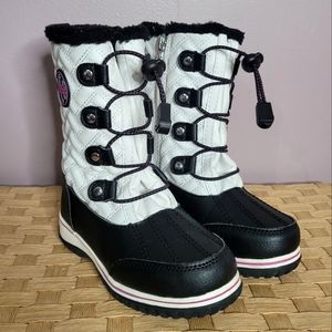 Totes Kids Makenzie Black and White Snow Boots Size 13
